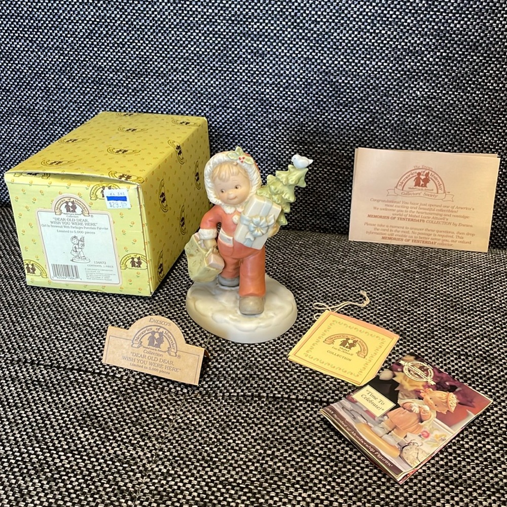 Precious Moments Vintage Christmas Enesco ‘Dear Old Dear, Wish You Were Here’